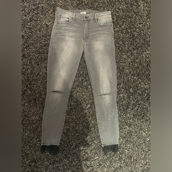 Mother denim- high waisted looker dagger ankle gray- a lacey saloon size 31 - Picture 4 of 12